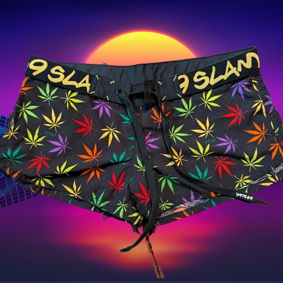 Women's 69 SLAM xs weed leaf board shorts (Thailand) - Picture 1 of 3